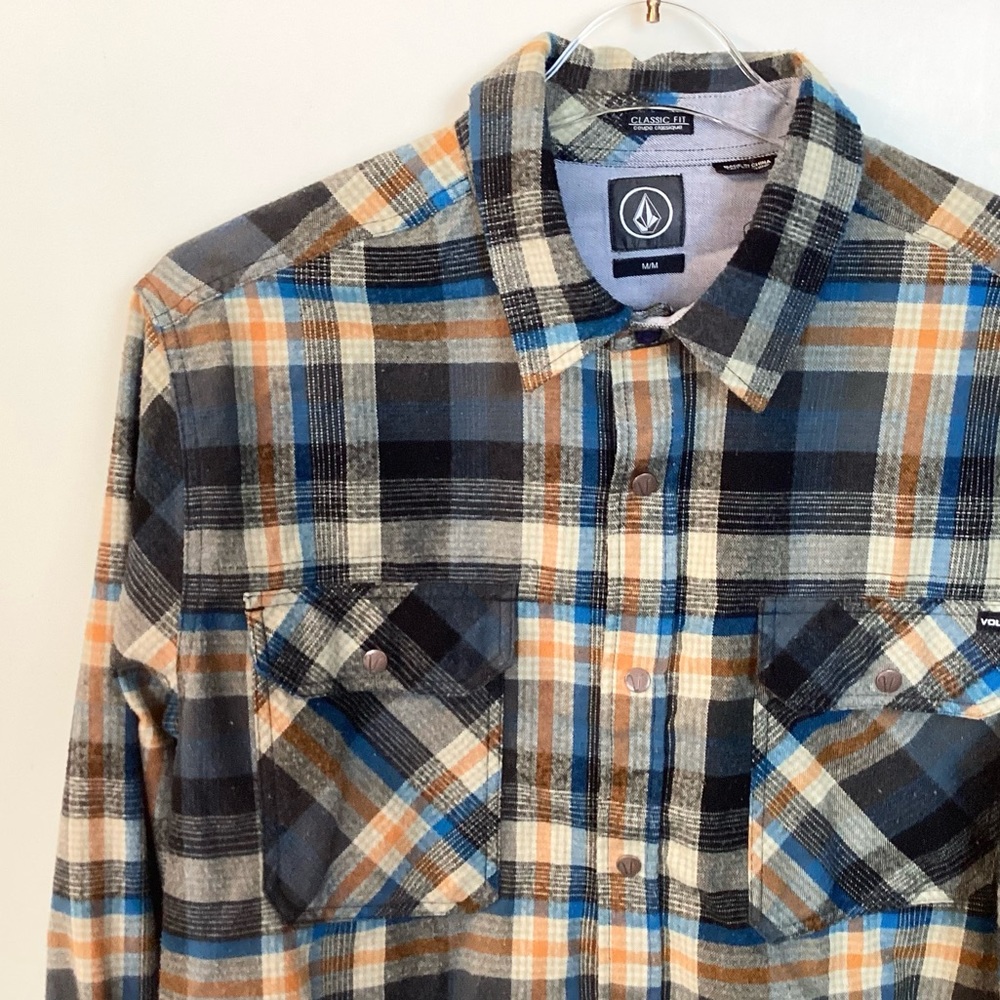 Volcom Fader Plaid Long Sleeve Snap Front Plaid F… - image 2